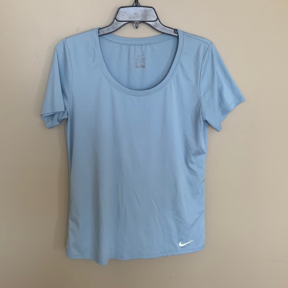 Nike baby blue short sleeve dry fit top